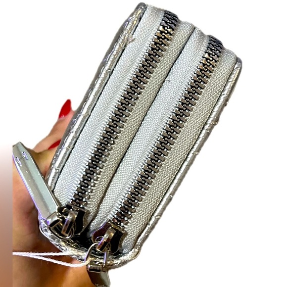 Halston Heritage Silver Quilted Women's Wallet - Picture 12 of 15